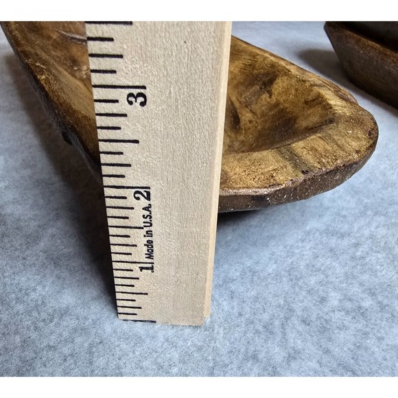 Primitive Wooden Dough Bowl‎ Decorative Salt Bowl Decor Hand Carved Rustic - Picture 6 of 6
